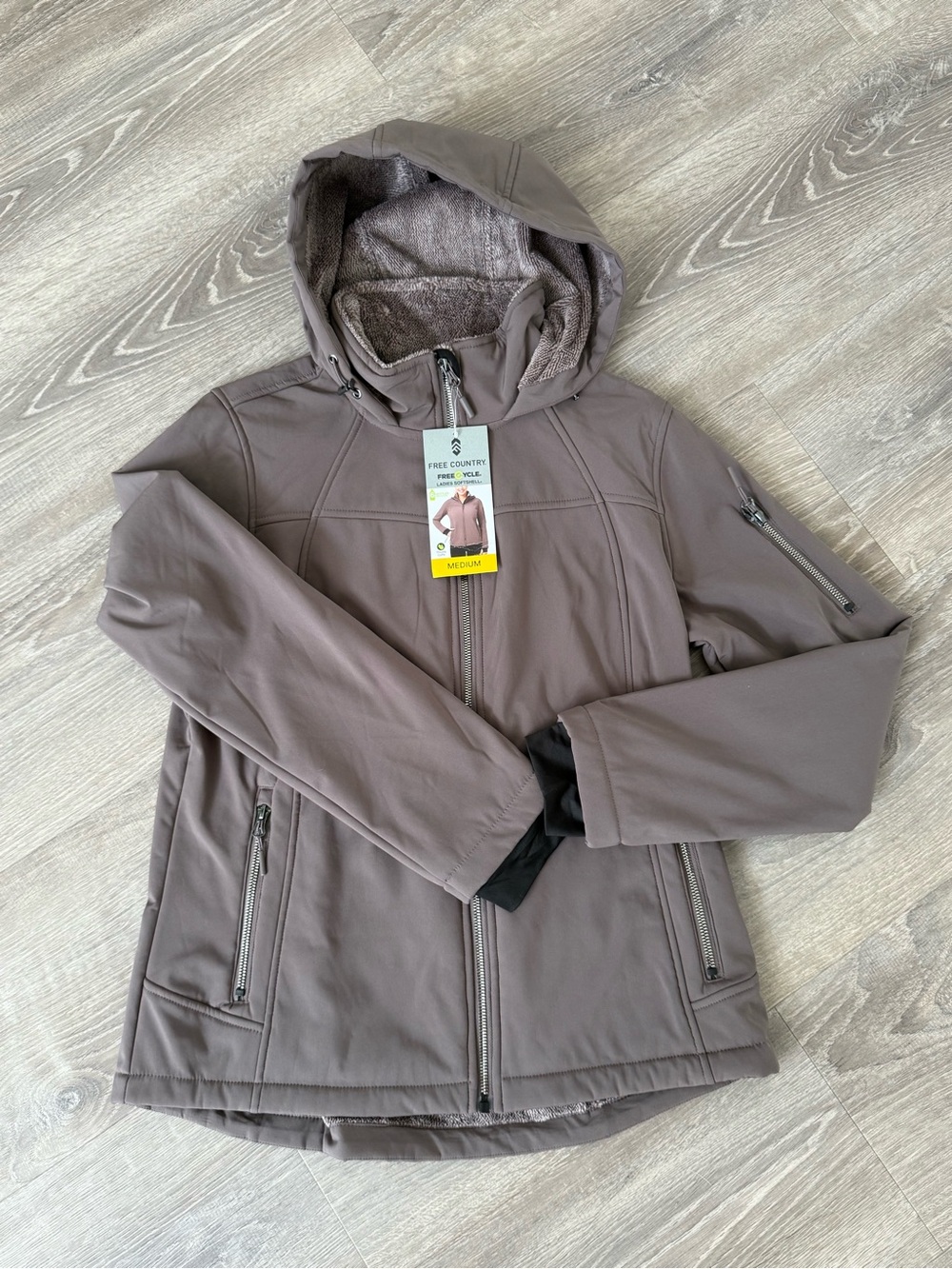 Free Country Hooded Softshell Jacket - Taupe Gray